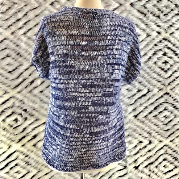 Eileen Fisher vneck sweater in shades of blue - Picture 3 of 5